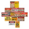 Warning Area 51 Metal Tin Sign UFO Vintage Wall Plaques Art Poster Decoration Painting Home Decor 20x30cm