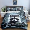 Raccoon winter scene. Bedding Duvet cover sets Duvet covers Pillowcases gifts (1 * Duvet Cover 2 * Pillowcases, without duvet insert)