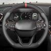 Car Steering Wheel Cover Braid Black Suede Leather DIY Hand Sewing For Seat Leon Ateca Tarraco - Seat Cupra Leon