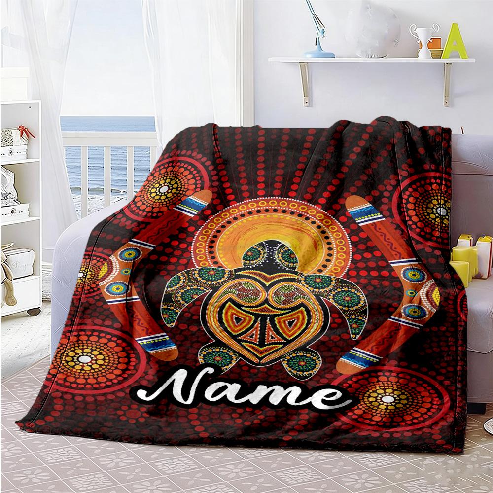 Turtle Personalized Text Blanket Throw Personalized Blanket Ultra-Soft for Couch Bedding Chair Livingroom Four Seasons Universal