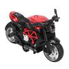 Alloy Motorcycle Model High Simulation Cool Sound Light Pull Back Motorcycle Toy for Kids Red