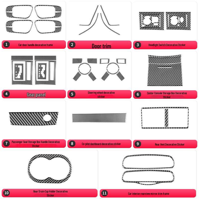 Samolepka na ozdobu středové konzole z uhlíkových vláken pro Chrysler 300C (2005-2007)