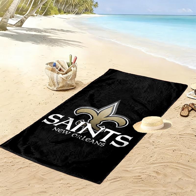 New Orleans Saints Print Beach Towel, Large Soft Quick Dry Towel for Beach Camping Swimming