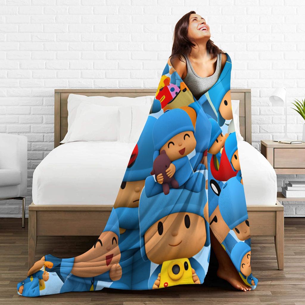 Coperta Super Morbida da Viaggio P-POCOYO Elly Coperta Plaid Copriletto in Flanella per Soggiorno Copridivano Originale