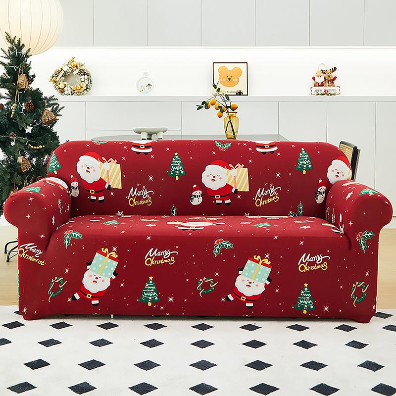 Christmas Sofa Cover Stretch Slip Covers Plastic Furniture Protector Spandex Couch Cover For Party El Banquet Washable