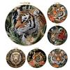 Tiger Stamped Cross Stitch Embroidery Kits with Hoop Cloth Color Thread