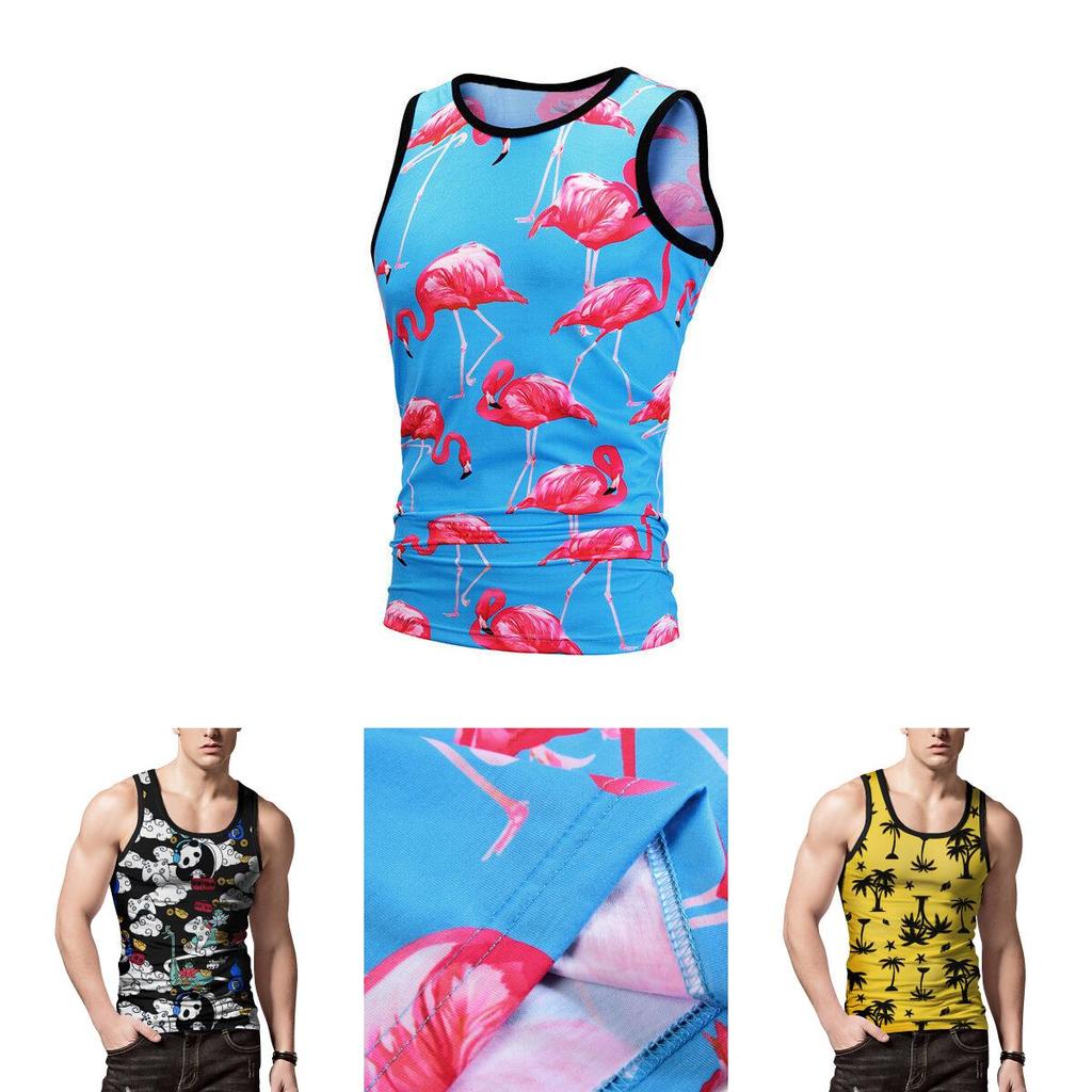 Mens 3d Printed Tank Top With Premium Quality Polyester For Summer Gym Fitness