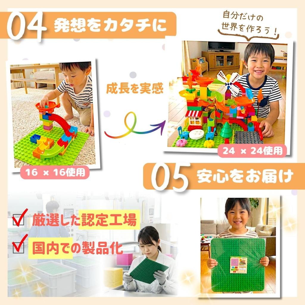 Strahlende Party Bausteine, Duplo Anpanman Kompatible Grundplatten, 16x16 Noppen, Set von 5 (1) (Grün, Gelbgrün, Gelb, Rosa, Grau)