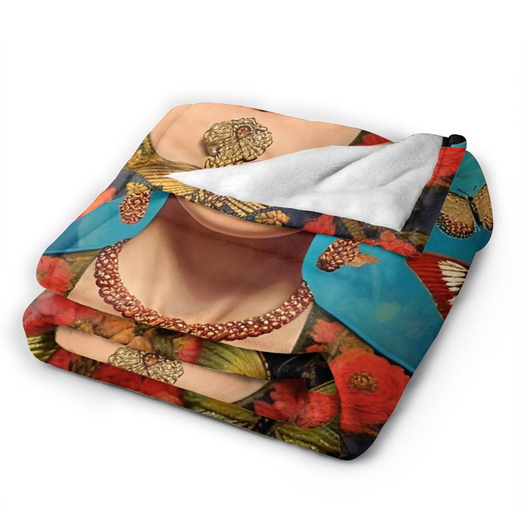 F-Frida K-Kahlo Farfalle Coperta Pile Tutte le Stagioni Traspirante Leggera Sottile Coperta da Lanciare per Biancheria da Letto Tappeto per Ufficio Pezzo