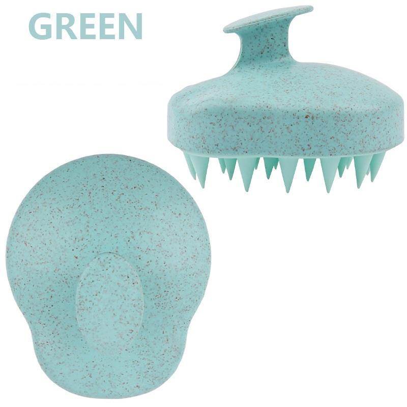 Silicone Shampoo Brush Wheat Straw Tpe Handle Massage Scalp Soft Comb Hair Washing Massage Deep Scalp Cleaning Shampoo Brush