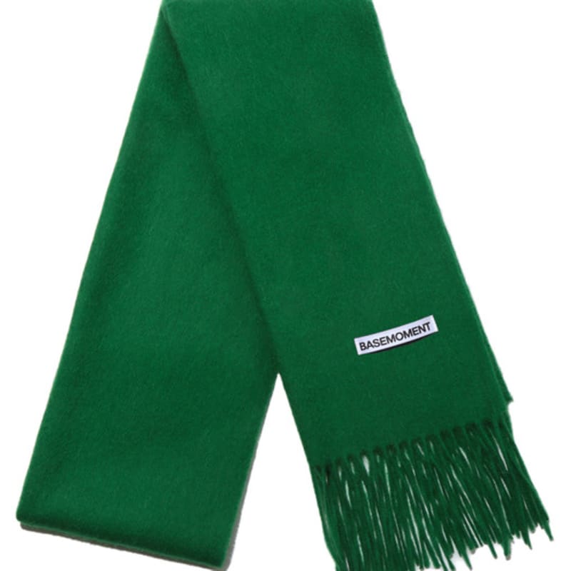 BASEMOMENT 100% Wool Muffler Green