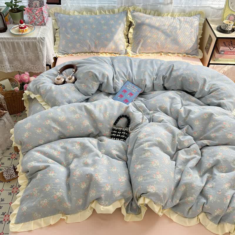 Кружевной цветочный комплект постельного белья Meng Zhi You 180x220cm Duvet Cover (4-Piece Set)