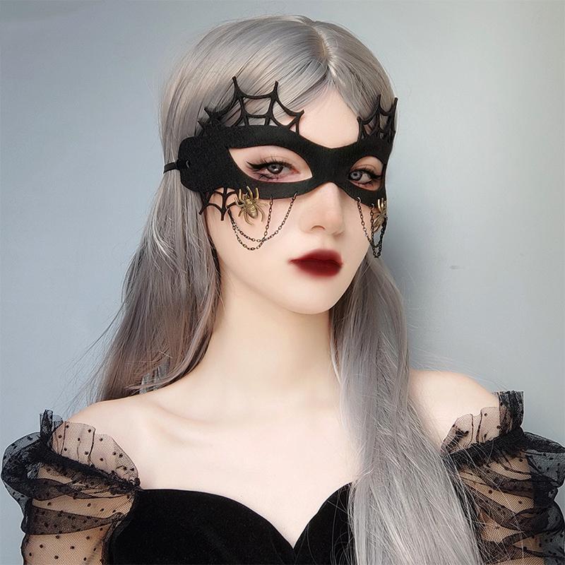 Halloween Spider Eye Masks Cosplay Felt Half Face Fancy Dress Ball Party Props Supplies