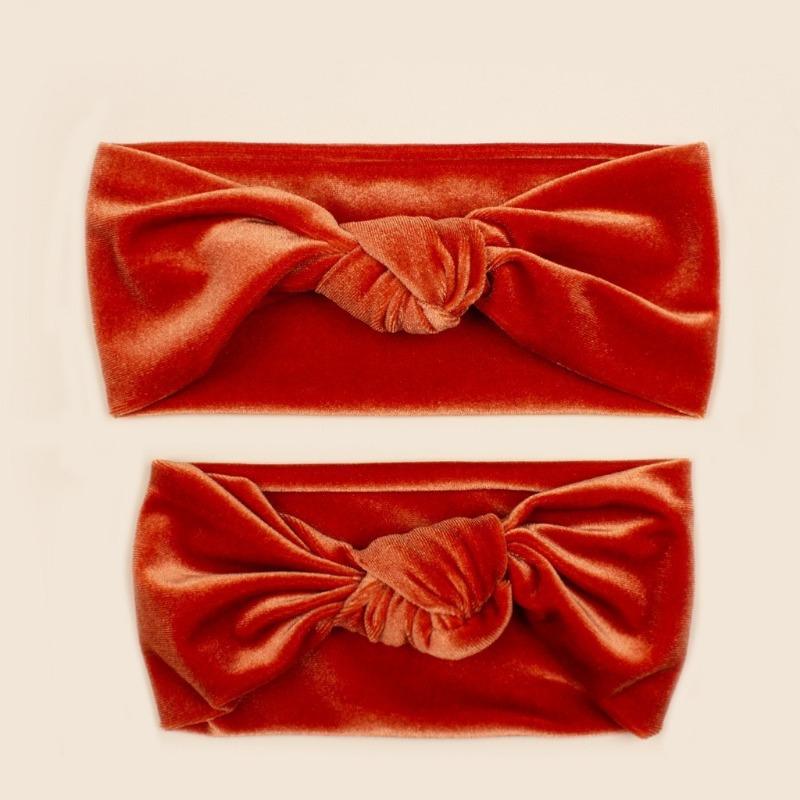 New parent-child golden velvet knotted headband, creative headgear for parent-child party, soft and comfortable parent-child headband