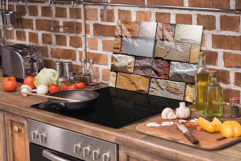 SZKLANA PŁYTA OCHRONNA DO KUCHNI 2x35x52 CEGŁA