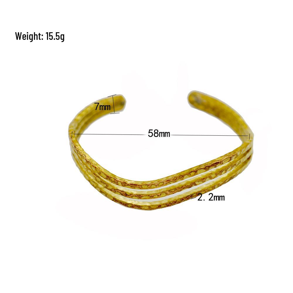 2022 Stylish Retro Multi-Layer Copper Bracelet: Trendy  Elegant Women s Circle Design