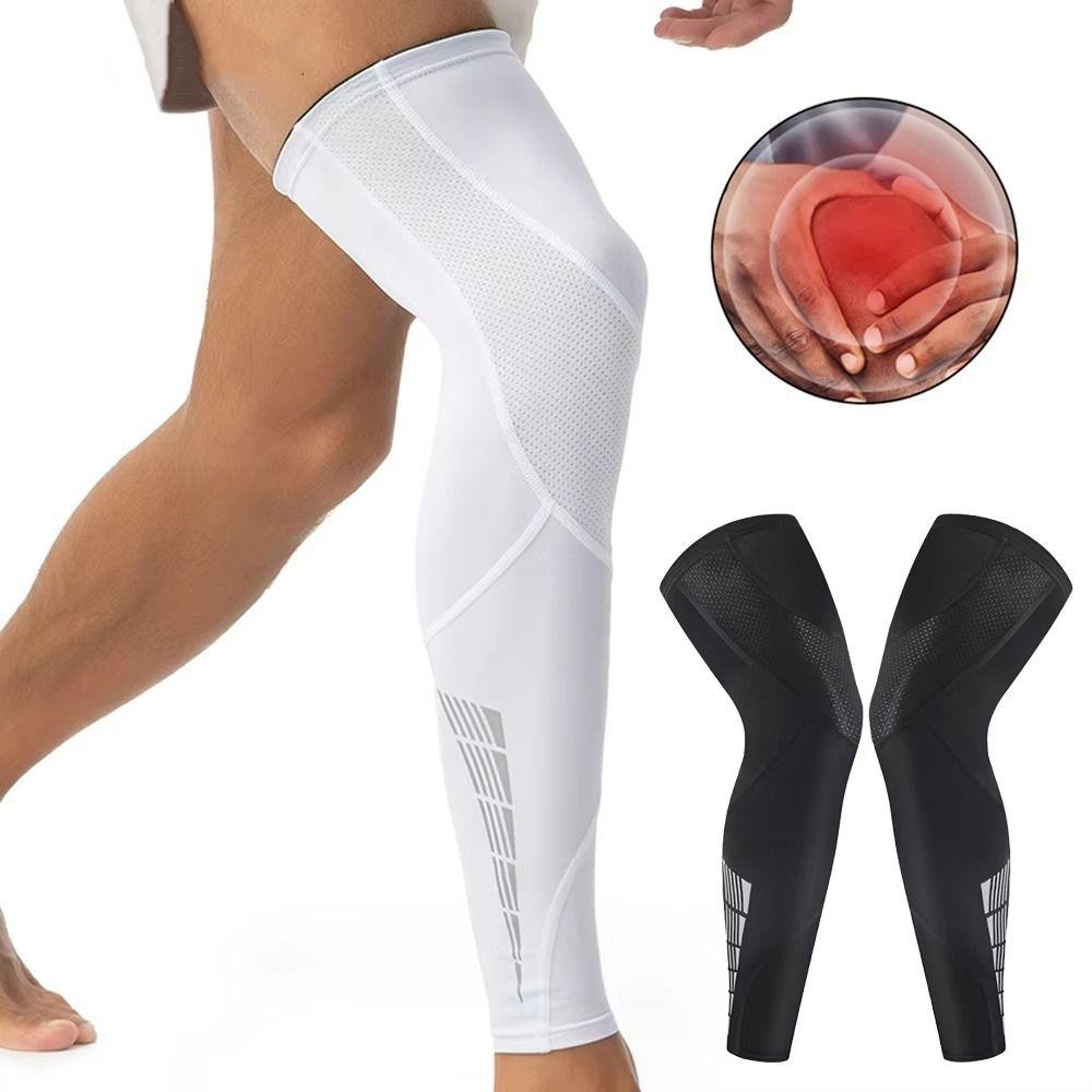 Anti-slip Compression Leg Sleeves Silicone Strips Sports Leg Sleeves Basketball Running