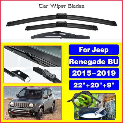 For Jeep Renegade 2015 2016 2017 2018 2019 BU Front Rear Wiper Blades Windshield Brushes Windscreen Window Car Accessories