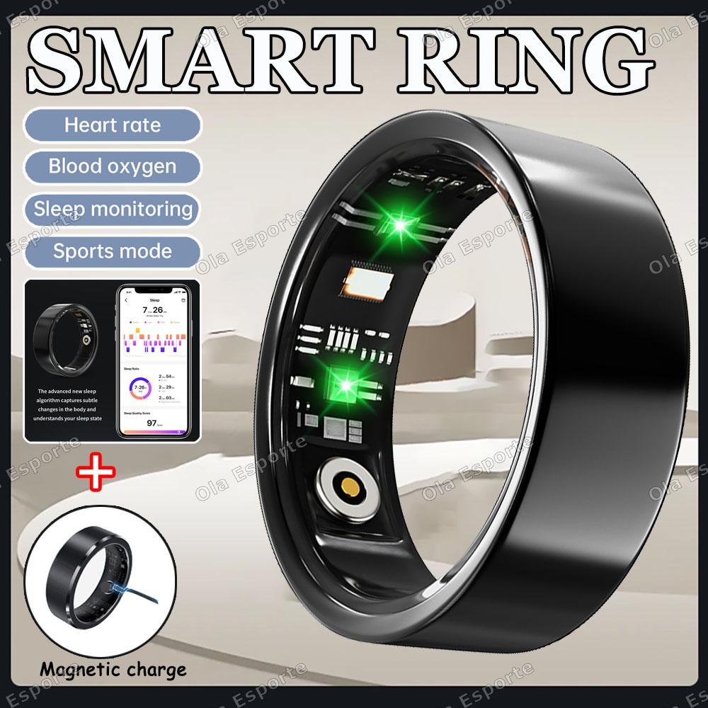 Smart Ring For Men Women IP68 Waterproof Sports Tracking Step Count Rings Heart Rate Blood Oxygen Sleep Health Monitor Smartring