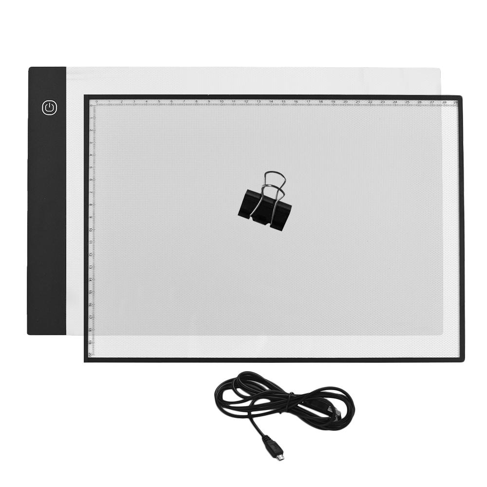 A4 Ultra Thin Light Box LED Artcraft  Eye Protecting Tracing Light Pad with Seperate Scaled Panel Holder Clamp Stepless