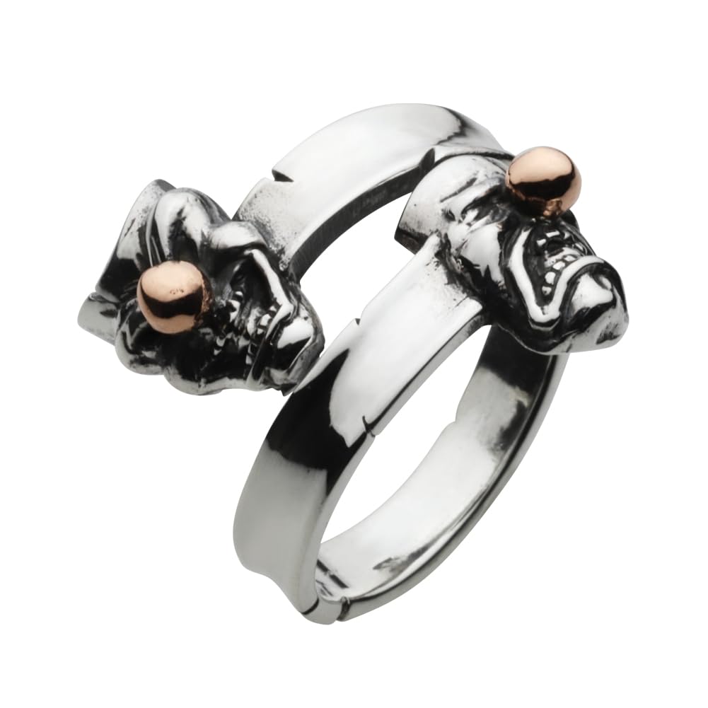 

Clown Two Face Ring 925 Silver fr0490 [Figmart] [Silver Accessory]