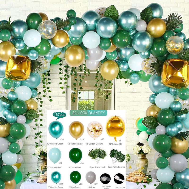 Green Jungle Series Balloon Birthday Party Arch Balloon Set Decoration Balloon Chain