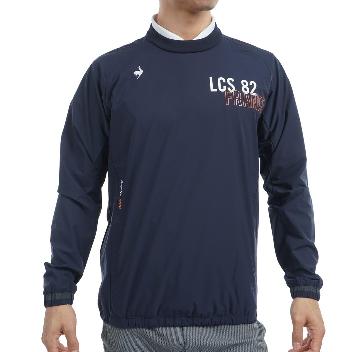 

Le Coq Sportif Golf Stretch Forcer Classic Crew Neck Size Navy Size M Men s Blouson, Pullover, Water-Repellent, Windbreaker, LG4FWB01M, Blue,