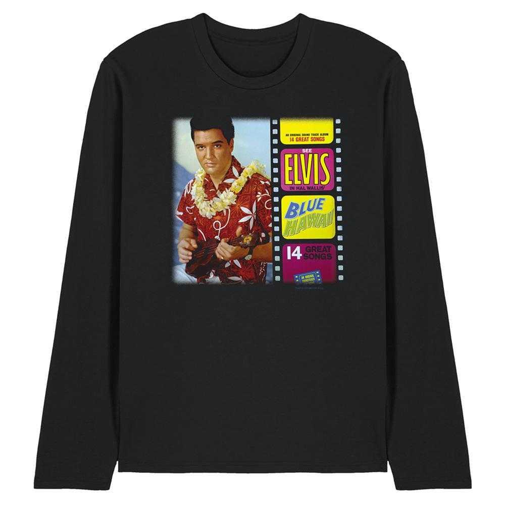 Elvis Presley Unisex Adult Blue Hawaii Album Long-Sleeved T-Shirt