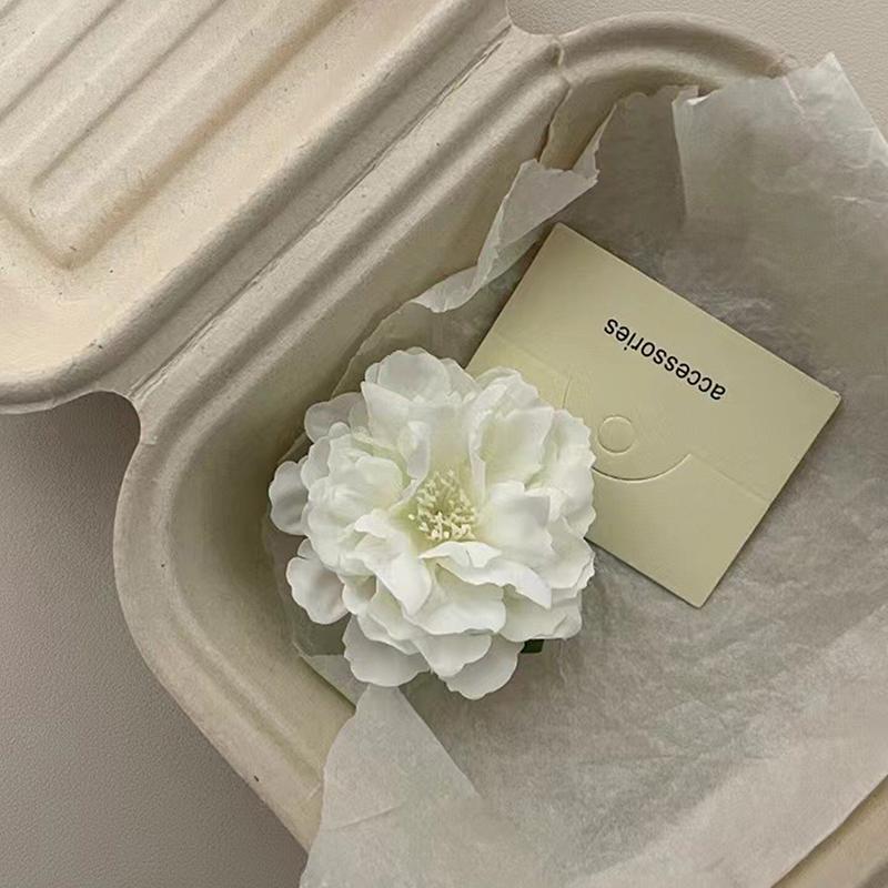 

Заколка для волос в виде цветка пиона в стиле ретро, сладкие искусственные заколки-цветы для женщин и девочек, свадебные заколки для волос, аксессуары для волос белый