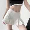 Women's Purely Sensual V Waist Slimming A Line Pleated Skirt High Waisted Anti Exposure Short Stylish Casual All Match Versatile Skirt