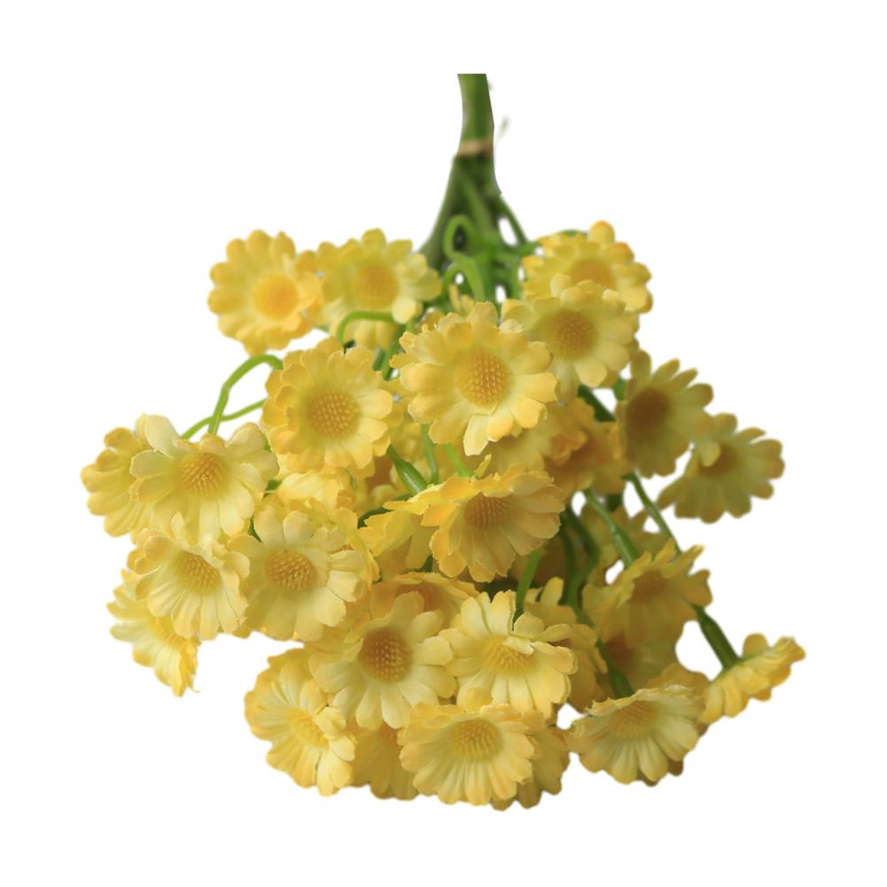 

26cm Artificial Flower Bouquet With Flexible Stems Lifelike Silk Faux Blooms Forest-Themed Home Decor Maintenance-Free Wedding жовтий