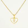 Personalized Heart Letter Necklace: Stainless Steel & Natural Shell Clavicle Chain