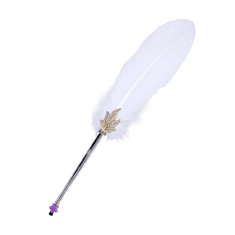 Antiqued Feather Ballpoint Pen Aesthetic Signing Pen Smooth Writing for Students Office Workers Journaling Note Taking белый b