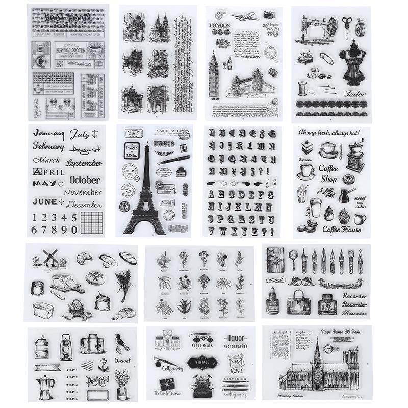 Retro Icons Silicone Stamps for Journals, DIY Photo Albums, and Card Decoration
