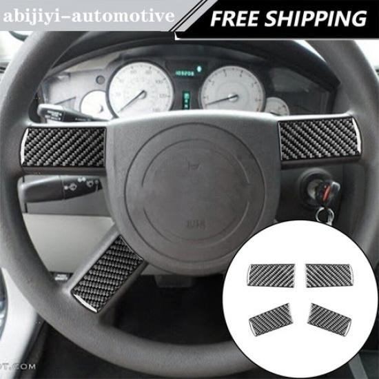 Carbon Fiber Interior Steering Wheel Cover Trim For Chrysler 300 300C Type A