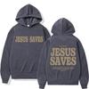 Ästhetische Jesus Rettet Hoodies Christliche Kleidung Druck Oversize Sweatshirts Herren Damen Vintage Warmer Hoodie
