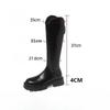 Zipper Boots Women's Black Boots Thick-soled High Boots Knight Boots Leather Boots