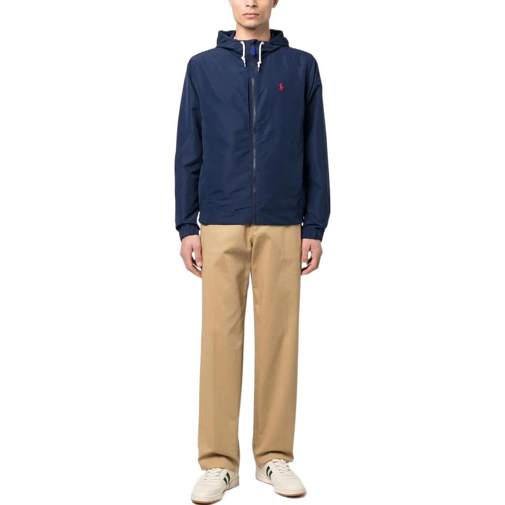 Polo Ralph Lauren Ss23 Logo Embroidered Hooded Zip-Up Long Sleeve Jacket Men Jackets Blue 710888070-001