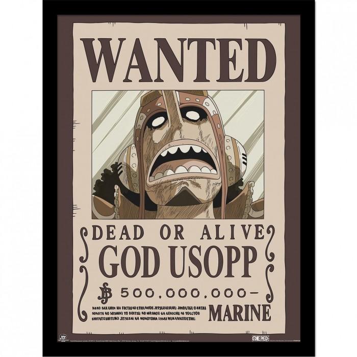 One Piece Wanted Usopp Framed Poster marrone/crema