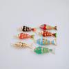 European & American Colorful Koi 18k Copper-Plated Pendant - Trendy Ocean Drip Oil Necklace for DIY Jewelry