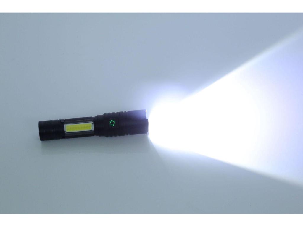 7-Function USB Rechargeable Magnetic Flashlight with Fluorescent Detection: Includes Red, White, Purple, and COB Strong Light with Focus.