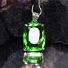925 Sterling Silver Green Emerald Pendant Cushion Natural 91.2 Ct Gems CERTIFIED My-399-k