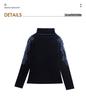 Stylish Versatile Velvet Lace High-Neck Long-Sleeve Shirt for Women