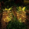 New Solar Powered Iron Pineapple Lantern Outdoor Courtyard Garden Corridor Decorative Hanging Lamp LED Copper Wire Light String