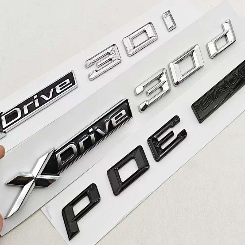 XDrive 30d 30i Písmenný znak pro BMW X3 X4 X5 X6 X7 G01 G02 G05 G06 Znak na kufr Štítek s názvem Logo Samolepka Chromová Černá Příslušenství