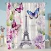 Sunflowers Lavender Shower Curtains Green Plants Popular Flowers Small White Daisy Butterflies Hanging Curtains Bathroom Decor