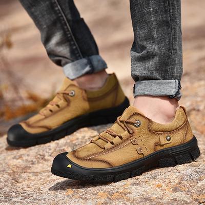Men's Shoes Spring and Autumn New Genuine Leather Men's Casual Leather Shoes Soft Bottom Sports Outdoor Shoes Mountaineering Hiking Shoes Men
