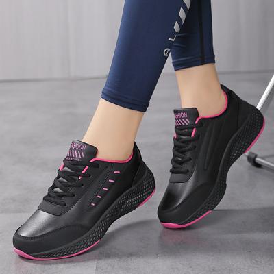 Autumn New Leather Large Size Women's Shoes Casual Sports Shoes Round Head Flat Heel Fashion Casual Women's Shoes Running Shoes
