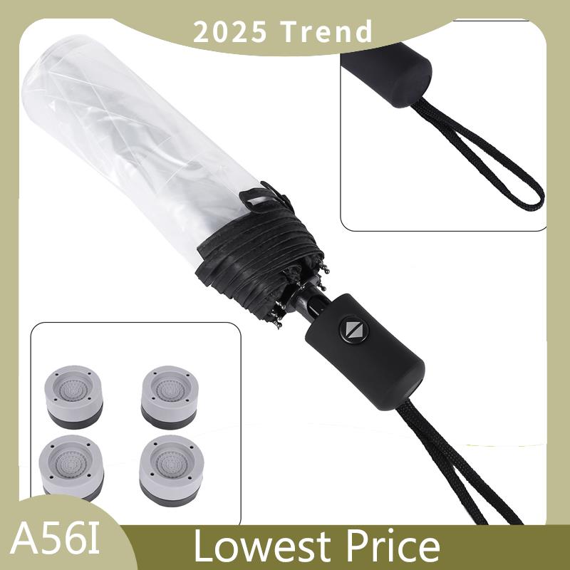 ABDD Transparent Umbrella Automatic Umbrella Rain Women Men Sun Rain Auto Umbrella Compact Folding Windproof Style Clear Umbrell