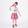 Girls' Color-Block Heart Print Cake Skirt Two-Piece Set